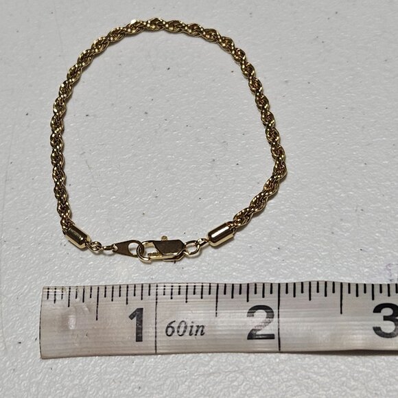 Elegant Gold Tone Rope Chain Chunky Bracelet Classic Minimalist Fashion Jewelry - Picture 4 of 4